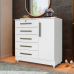 Cômoda Vitória 5 Gavetas 1 Porta Rud Rack Branco