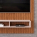 Painel Home p/TV até 55 Aston Ripado c/ Prateleira e Nichos Freijó/Off White