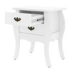 Mesa de Cabeceira Em MDF 2 Gavetas Bombê Branco - Patrimar Móveis 